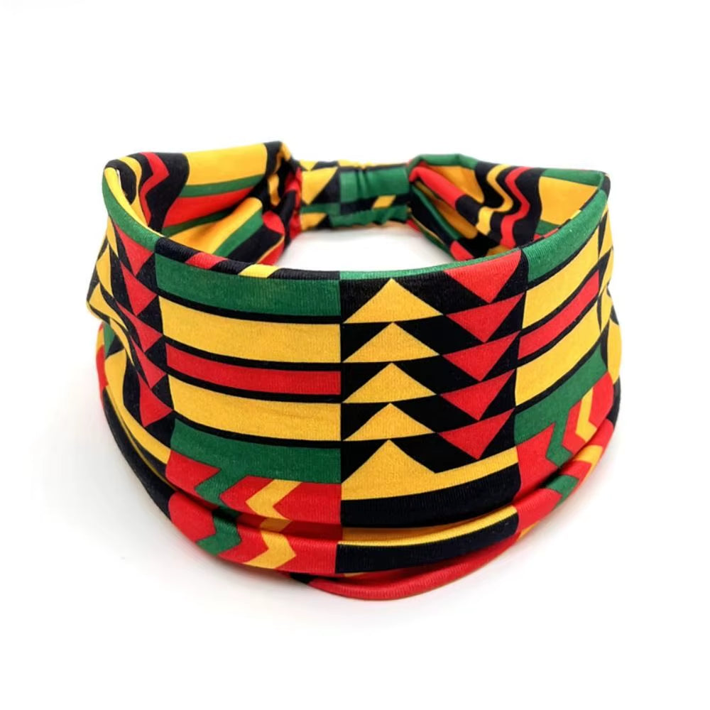 Bohemia Print Wide Headbands New Vintage Elastic Knot Turban Headwrap for Women Girls Soft Print Yoga Bandana Hair Accessories