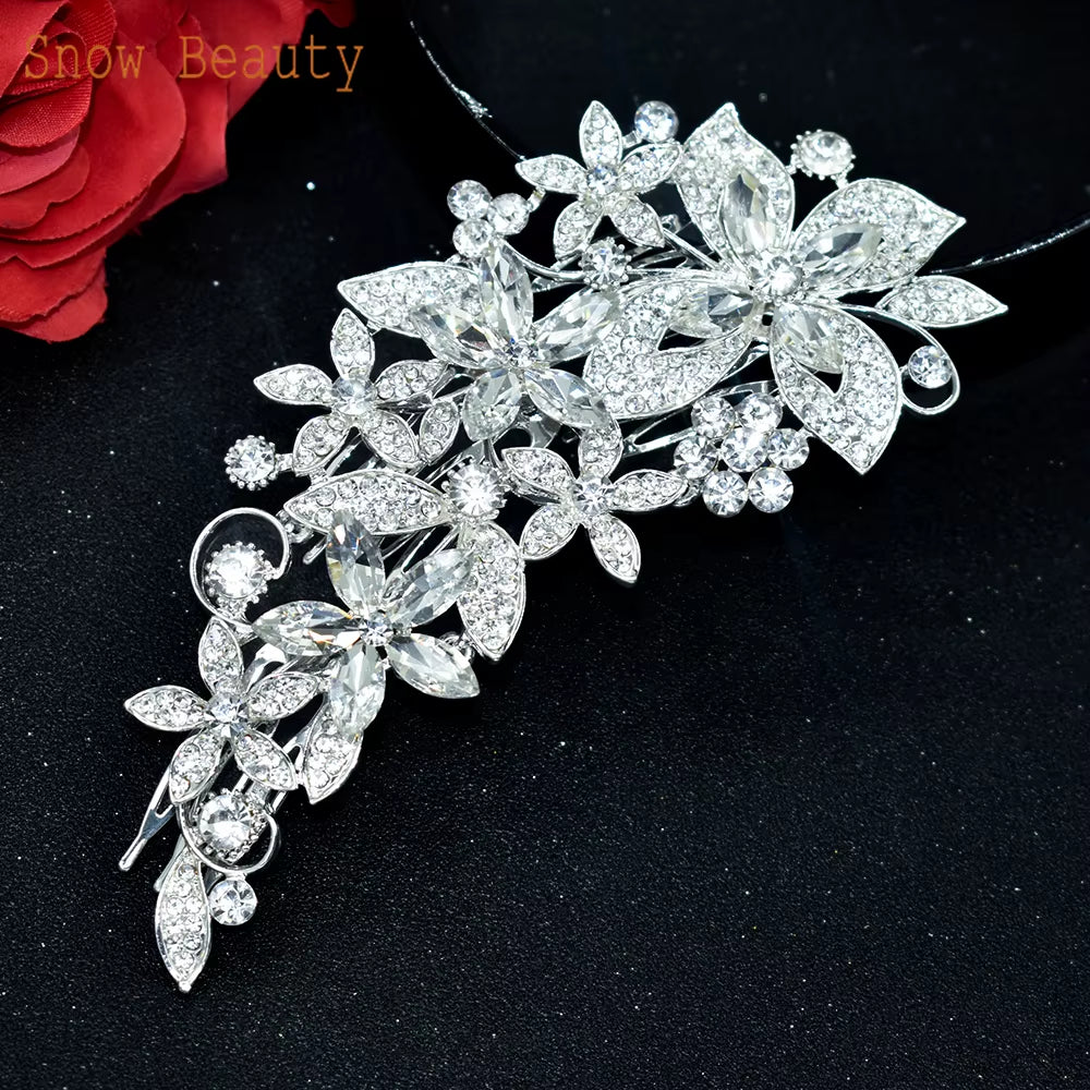 DZ061 Fashion Bride Headpiece Zircon Wedding Comb with Cubic Luxury Barrettes Hairband Wedding Hair Accessories Bridal Crowns