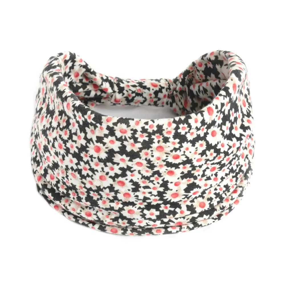 Bohemia Print Wide Headbands New Vintage Elastic Knot Turban Headwrap for Women Girls Soft Print Yoga Bandana Hair Accessories