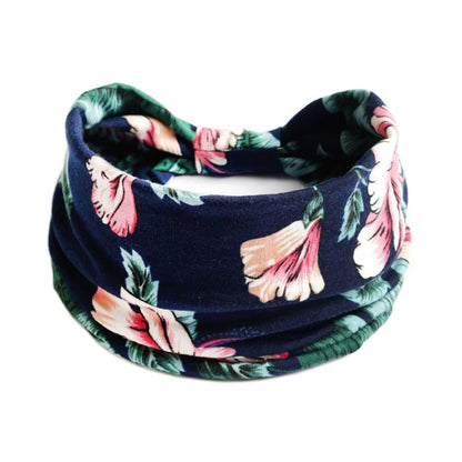 Bohemia Print Wide Headbands New Vintage Elastic Knot Turban Headwrap for Women Girls Soft Print Yoga Bandana Hair Accessories