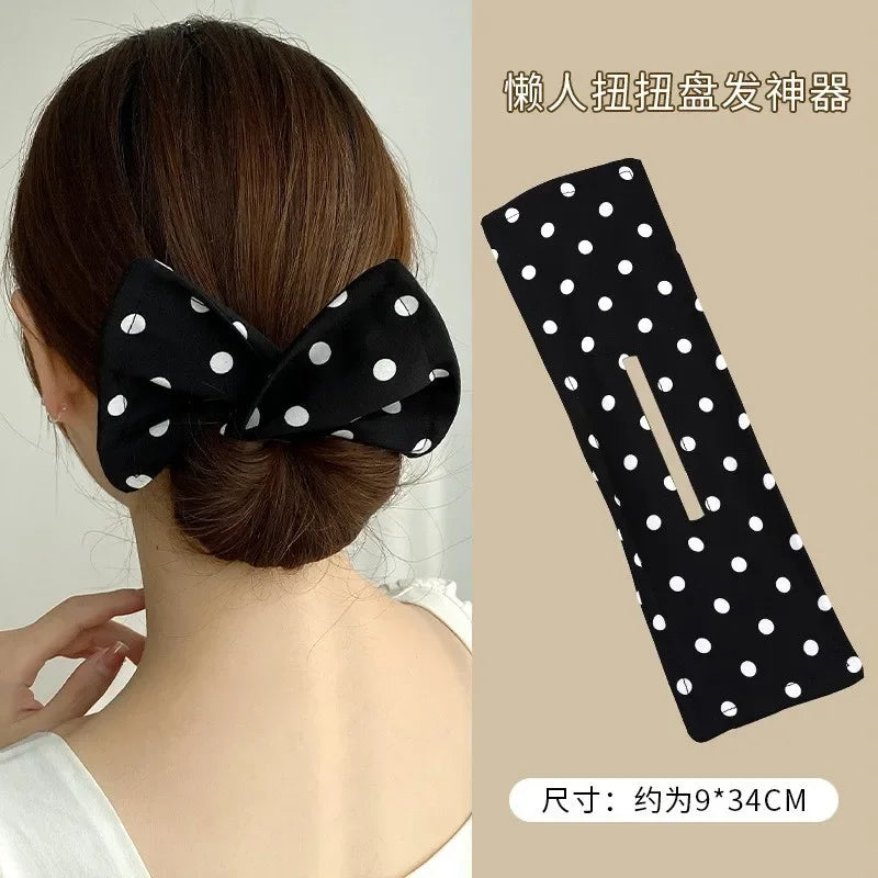 Women'S Bow-Shaped Hairpin Device Sweet and Lovely Hairpin Fast Hair Bun Hair Styling Tools Braid Hair Accessories