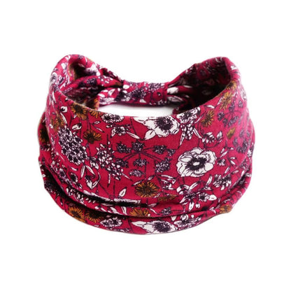 Bohemia Print Wide Headbands New Vintage Elastic Knot Turban Headwrap for Women Girls Soft Print Yoga Bandana Hair Accessories