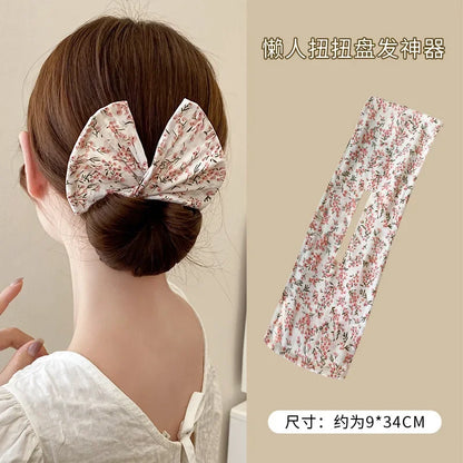 Women'S Bow-Shaped Hairpin Device Sweet and Lovely Hairpin Fast Hair Bun Hair Styling Tools Braid Hair Accessories