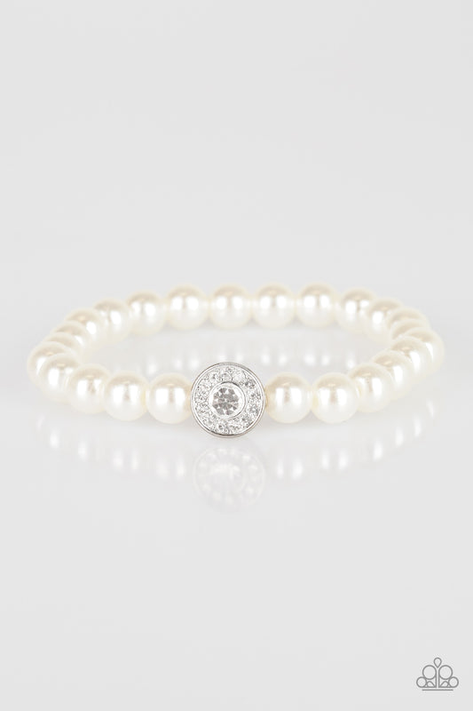 Follow My Lead - White Pearl Bead Bracelet