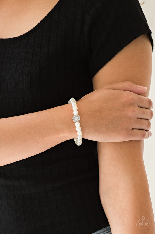 Follow My Lead - White Pearl Bead Bracelet