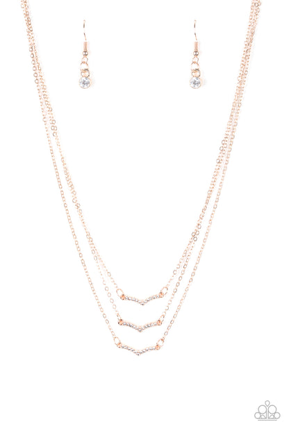 Pretty Petite - Rose Gold Triple Layered Necklace
