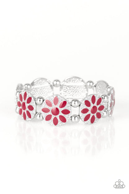 Red Floral Stretch Bracelet