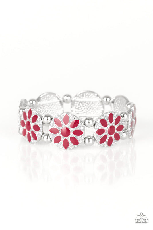 Red Floral Stretch Bracelet