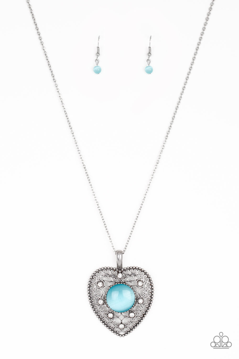 One Heart - Blue Moonstone Heart Pendant Necklace