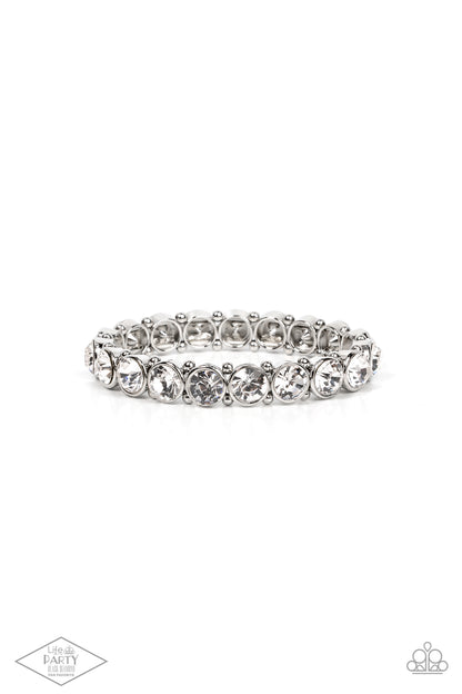 Sugar-Coated Sparkle - White White Rhinestone Bracelet
