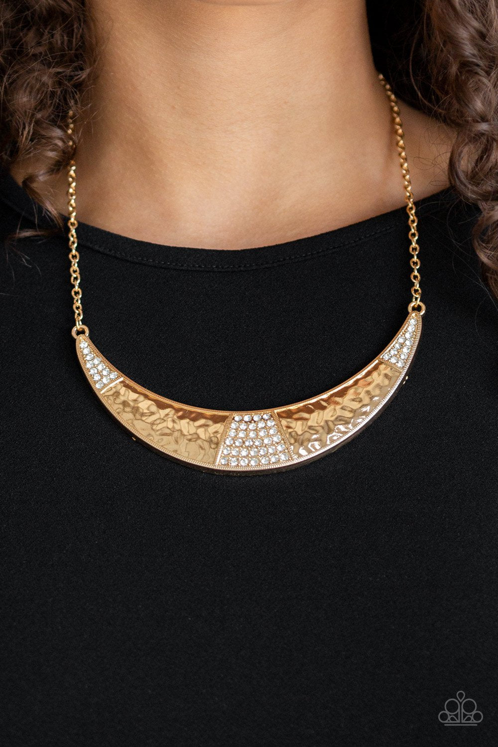 Stardust White Necklace - Silver Half-moon Bib Necklace