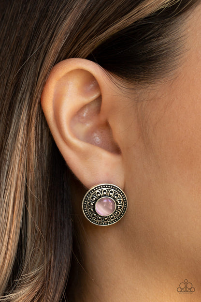 Fine Flora Pink Post Earring