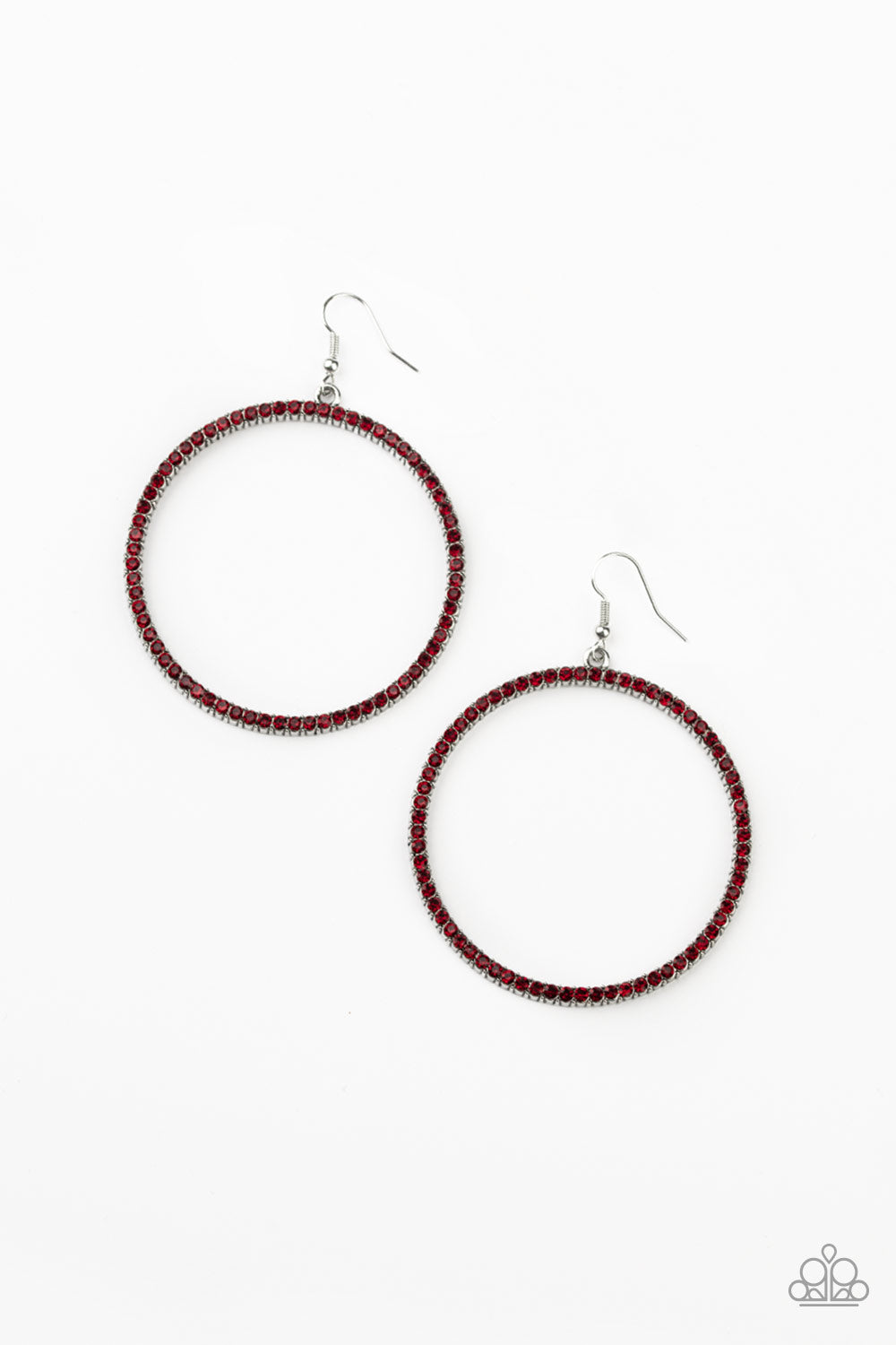 Just Add Sparkle Red Hoop Earrings