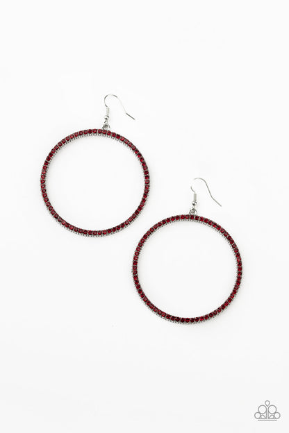 Just Add Sparkle Red Hoop Earrings