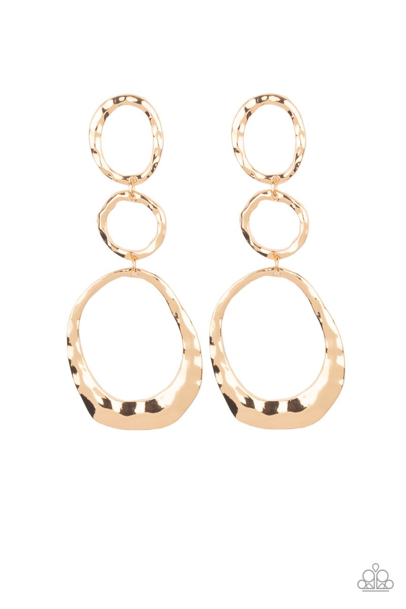 Radically Rippled Gold Post Earring