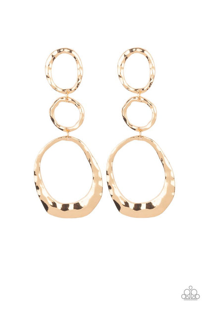 Radically Rippled Gold Post Earring