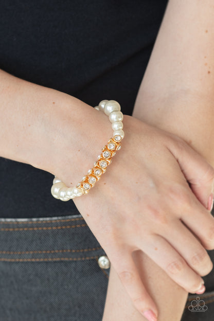 Traffic-Stopping Sparkle Gold/Pearl Bracelet