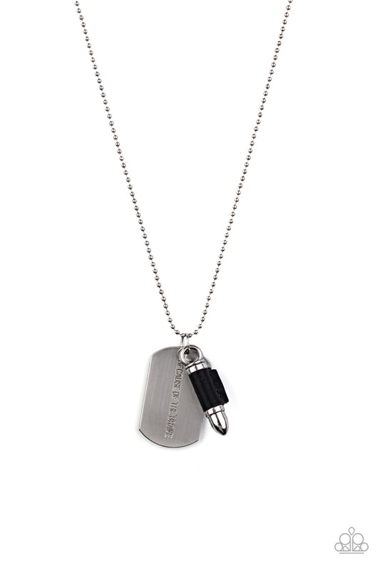 Proud Patriot - Black Dog Tags Men's Nekclace