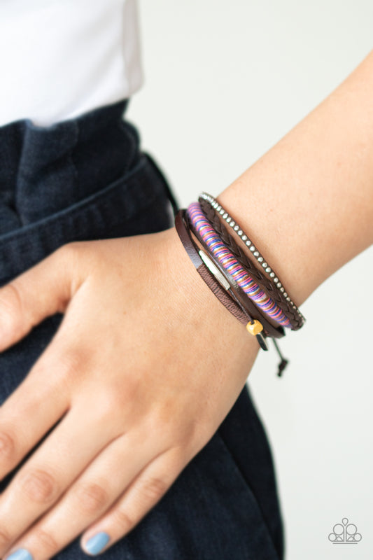 Wander Struck Bracelet - Purple Drawstring Bracelet