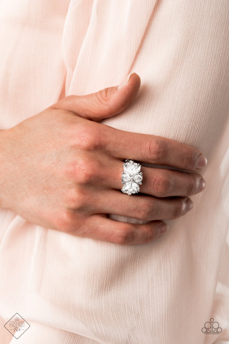 White Rhinestone Paparazzi Ring