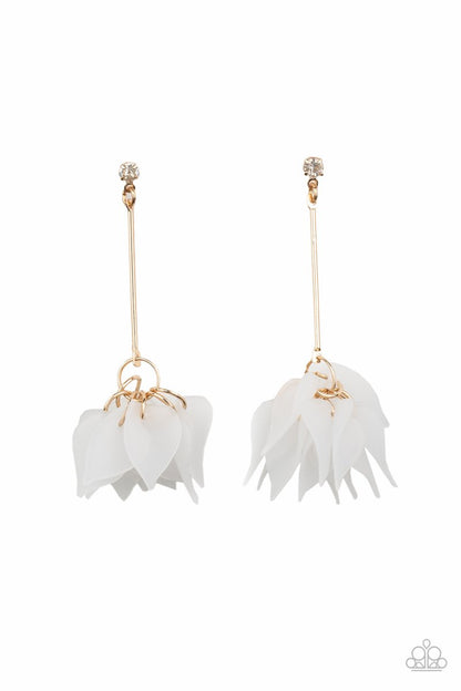 Suspended In Time Gold Post Earring