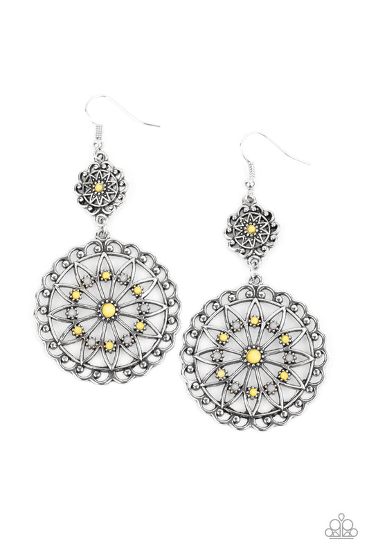 Beaded Brilliance - Yellow Earrings