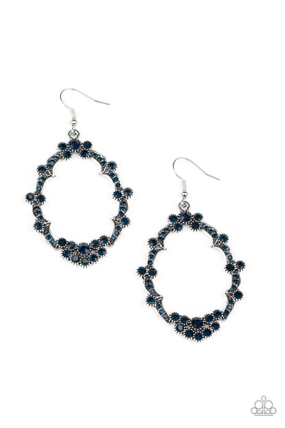 Sparkly Status - Blue Rhinestone Earrings