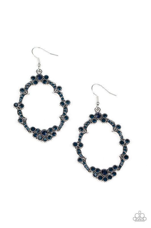 Sparkly Status - Blue Rhinestone Earrings