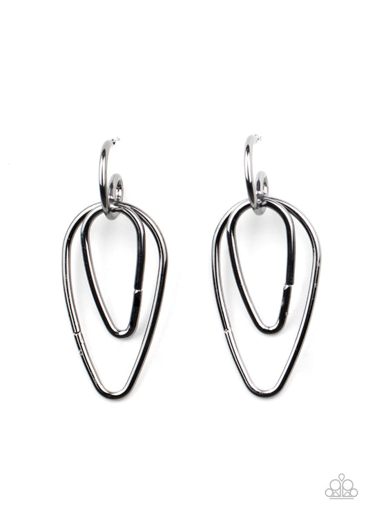Droppin Drama Black Hoop Earrings