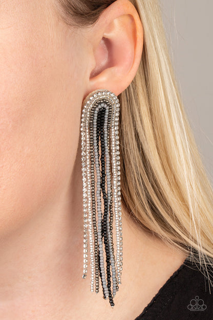 Let There BEAD Light - Black Tassel Earrings