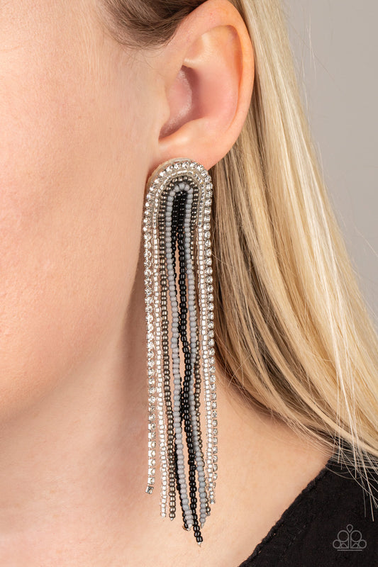 Let There BEAD Light - Black Tassel Earrings