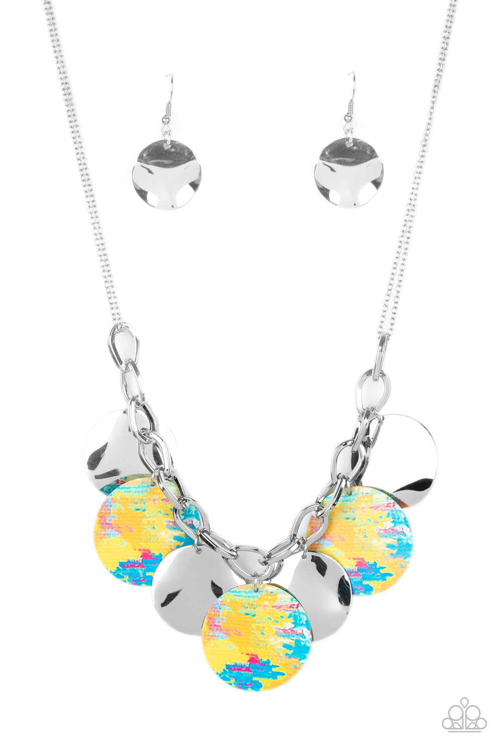Tie Dye Drama Necklace With Matching Teasingly Tie Dye Bracelet - Jewelry Set