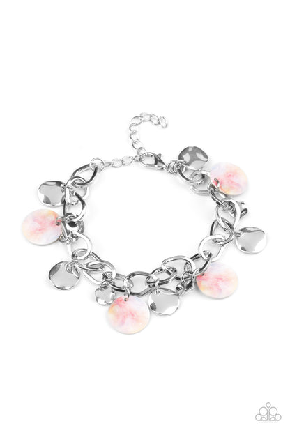 Tie Dye Drama Necklace with Matching Teasingly Tie Dye Bracelet - Pink Jewelry Set