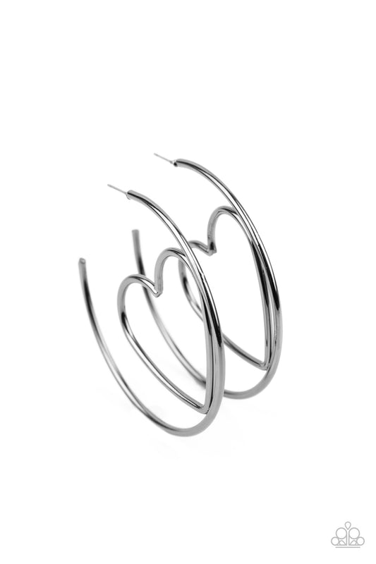 Love At First BRIGHT - Gunmetal Hoop Earring