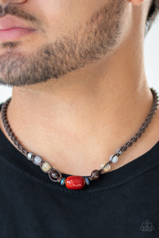 Put Up A BEACHFRONT - Multi-Colored Beaded Men's Necklace