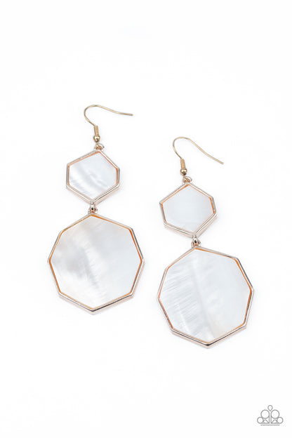 Vacation Glow - Rose Gold and Shell-like Earrings