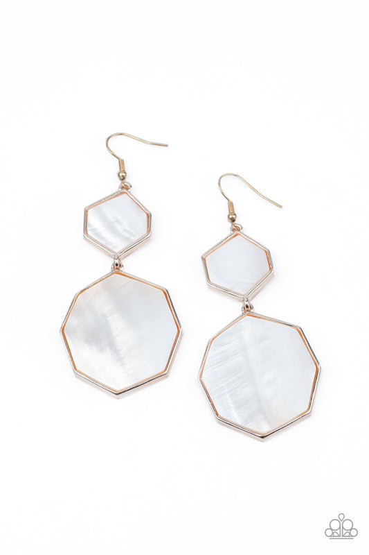 Vacation Glow - Rose Gold and Shell-like Earrings