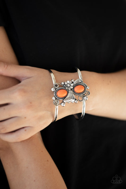 Mojave Flower Girl - Orange Stone Cuff Bracelet
