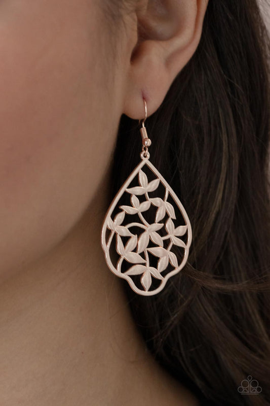 Taj Mahal Gardens - Rose Gold Filgree Earrings