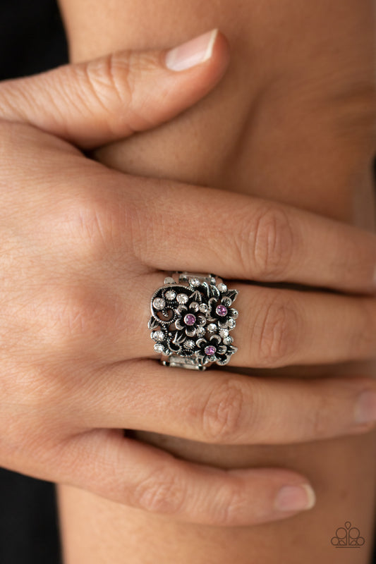 Perfectly Perennial - Purple Floral Ring