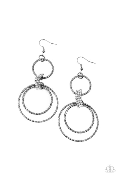 Getting Hitched - Trio of Gunmetal Hoop Earrings