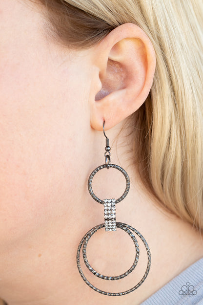 Getting Hitched - Trio of Gunmetal Hoop Earrings