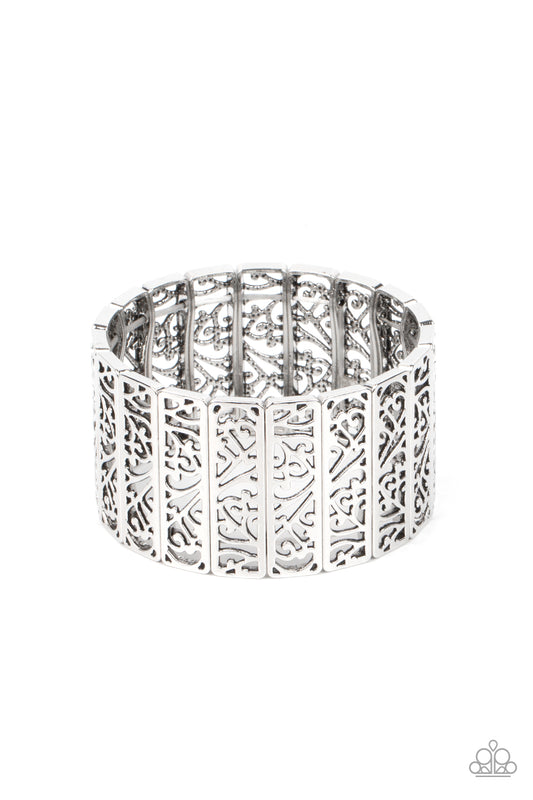 Ornate Orchards - Silver Filigree Wide Bracelet