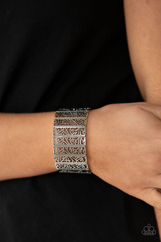 Ornate Orchards - Silver Filigree Wide Bracelet