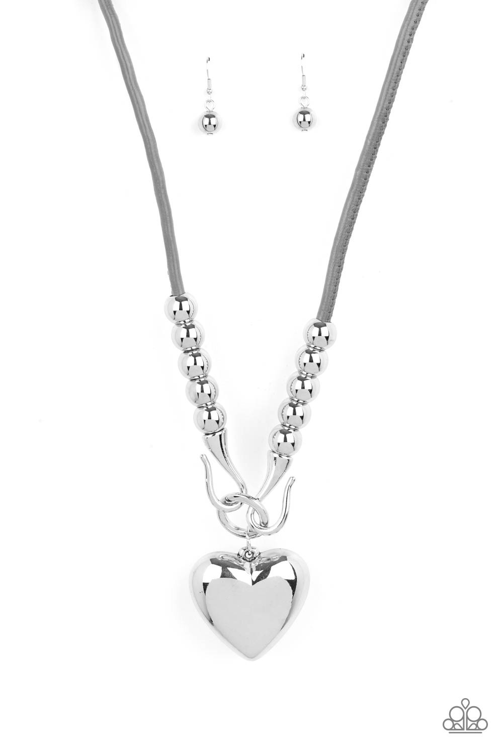 Forbidden Love - Chunky Silver Heart Pendant