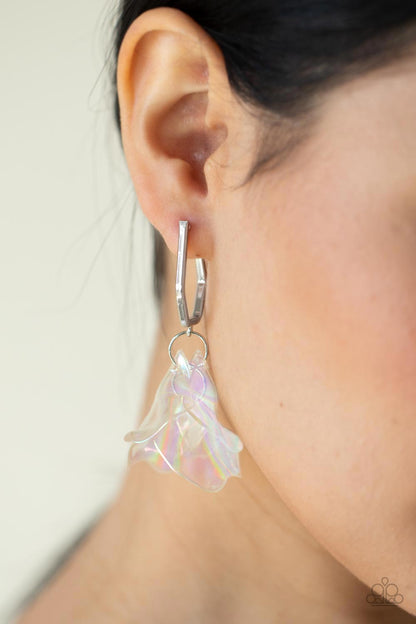 Jaw-Droppingly Jelly - Silver and Iridescent Acrylic Earrings