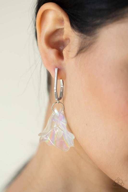 Jaw-Droppingly Jelly - Silver and Iridescent Acrylic Earrings