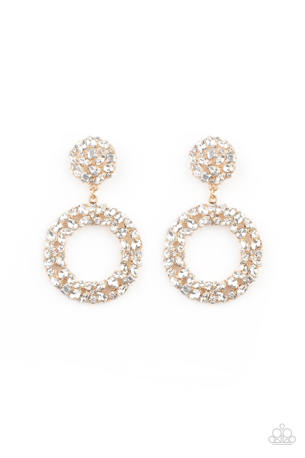 Party Ensemble - Gold Post Back Earrings