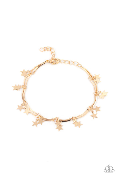 Little Miss Americana with matching bracelet Party in the USA - Gold Paparazzi Set