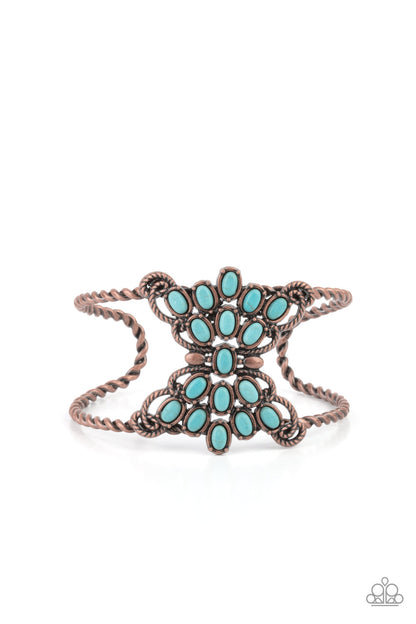 Pleasantly Plains - Copper & Turquoise Cuff Bracelet